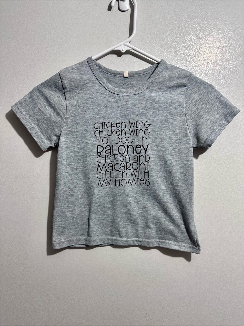 Kids Heather Gray Graphic Tee Chicken Wing Size 5T (1151)
